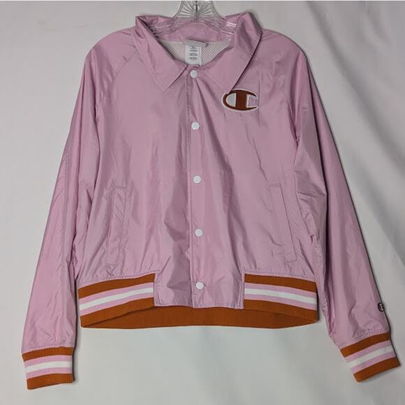 CHAMPION Cropped Track Jacket Pink Medium athletica Indie Twee Retro Streetwear - Picture 1 of 12